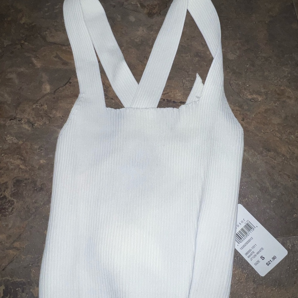 White Criss-Cross Crop Tank